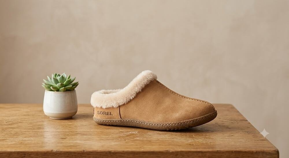 NWT SOREL Men's Falcon Ridge ll Slipper - Camel Brown, Curry - 9
